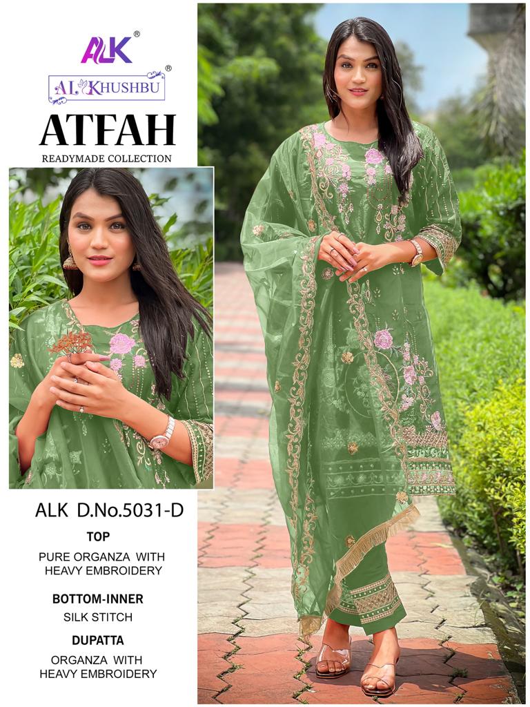 Alk Khushbu Atfah Vol 1 Organza Pakistani Readymade Suits
